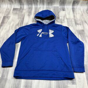 ✅Womens L Under Armour Hoodie Blue Pullover Sweatshirt Loose Fit Casual Wear
